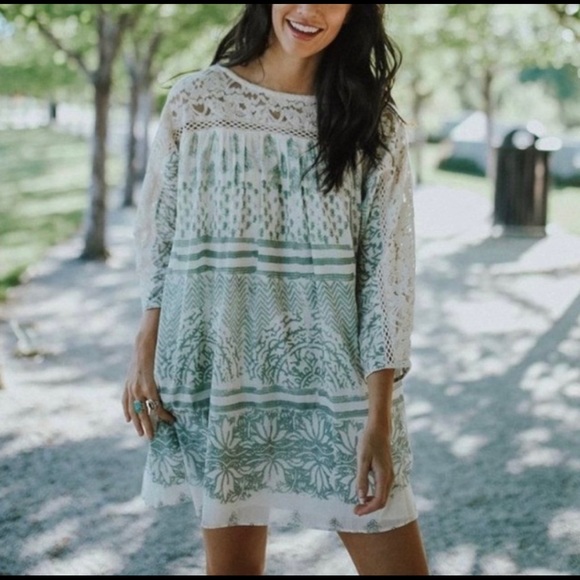 Free People Sun Daze Lace Mini Dress Ivory Combo - Picture 6 of 7